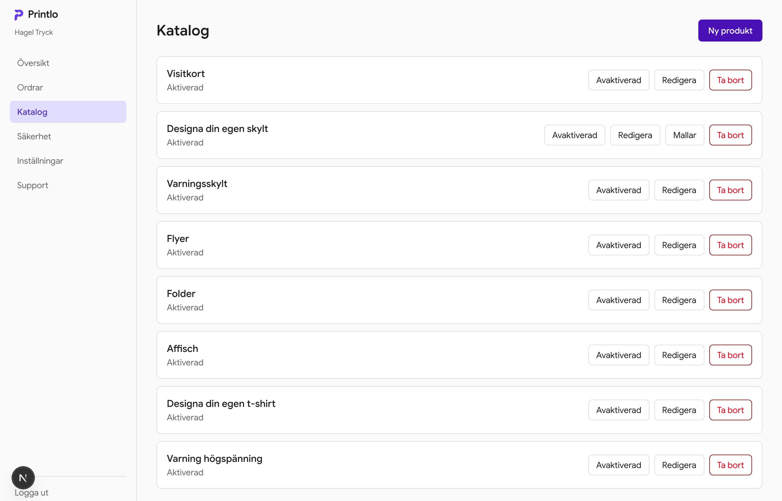 Katalogvyn med sortimentet